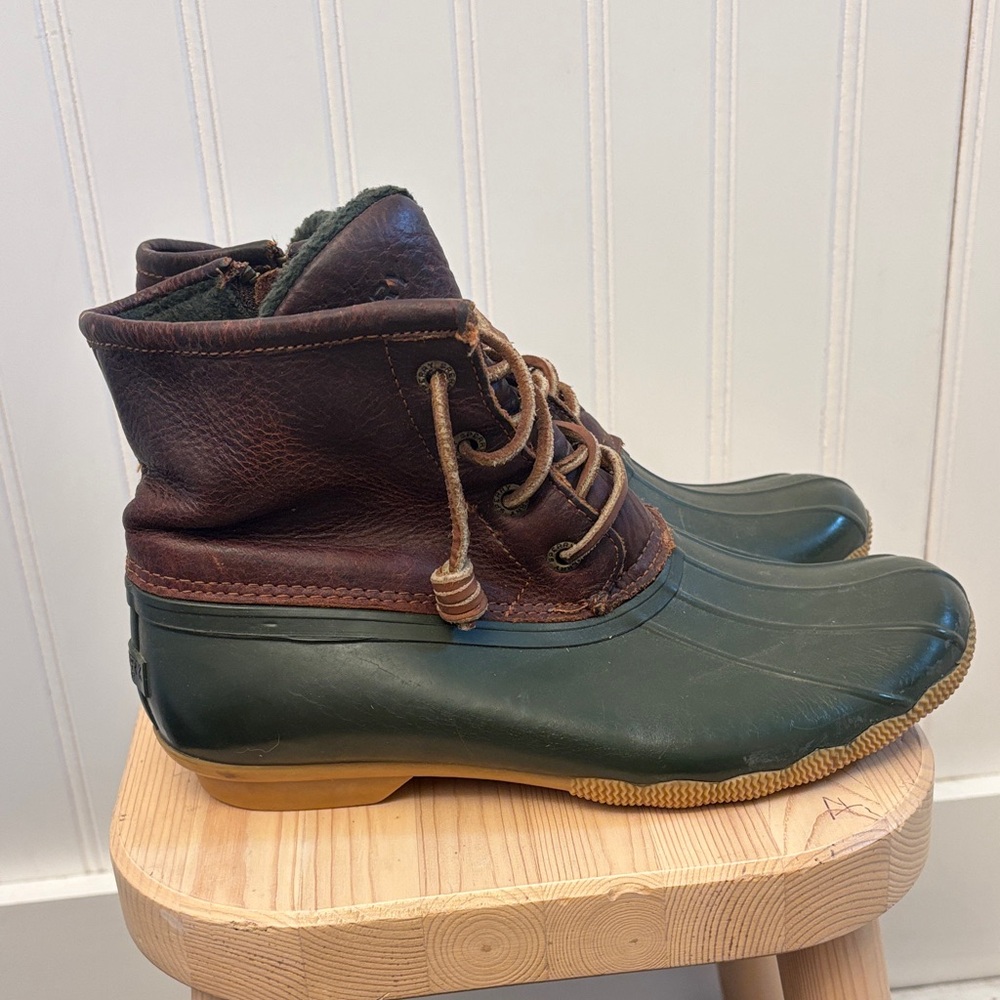 Sperry Women’s Brown and Green Duck Boots
